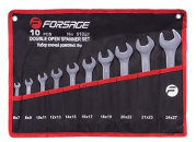 Набор ключей рожковых 10пр.(6x7мм-24х27мм) на полотне Forsage F-5102P