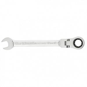 Ключ комбинированный трещоточный, 13 мм, CrV, шарнирный, зеркальный хром Matrix Professional 14865