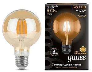 gauss 105802106 Лампа Filament на 6Вт Е27 G95 2700К-630Лм