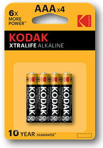 Батарейки Kodak LR03-4BL XTRALIFE Alkaline [K3A-4] (40/200/32000)
