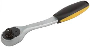 Вороток (трещотка) CrV, черно-желтая прорезиненная ручка, Профи 3/8&quot;, 72 зубца FIT