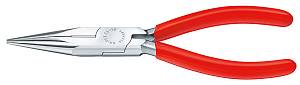 Длинногубцы с режущими кромками, 125 мм, хром, обливные ручки KNIPEX
