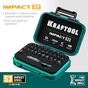 KRAFTOOL Impact-32, 32 шт, набор ударных бит (26066-H32)