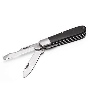 Нож монтерский малый складной с прямым лезвием и отверткой КВТ НМ-08 68429