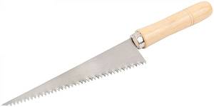 Ножовка ручная для гипсокартона, деревянная ручка 175 мм KУРС