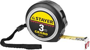STAYER GRAND 3м / 16мм профессиональная рулетка с двухсторонней шкалой. 3411-03-16