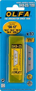 OLFA SK-12, 10 шт, 17.5 мм, из нержавеющей стали, трапециевидное лезвие (OL-SKB-2S/10B)
