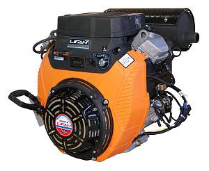 Двигатель LIFAN 2V80F (29 л.с., 2-хцилиндровый, бензиновый, масляный радиатор, катушка 20А, вал 25 мм, объем 744см³, ручной/электрический стартер, счетчик м/ч, вес 53 кг)