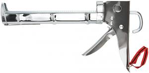 Пистолет для герметика 225 мм полукорпусной, усиленный хромированный, зубчатый шток FIT